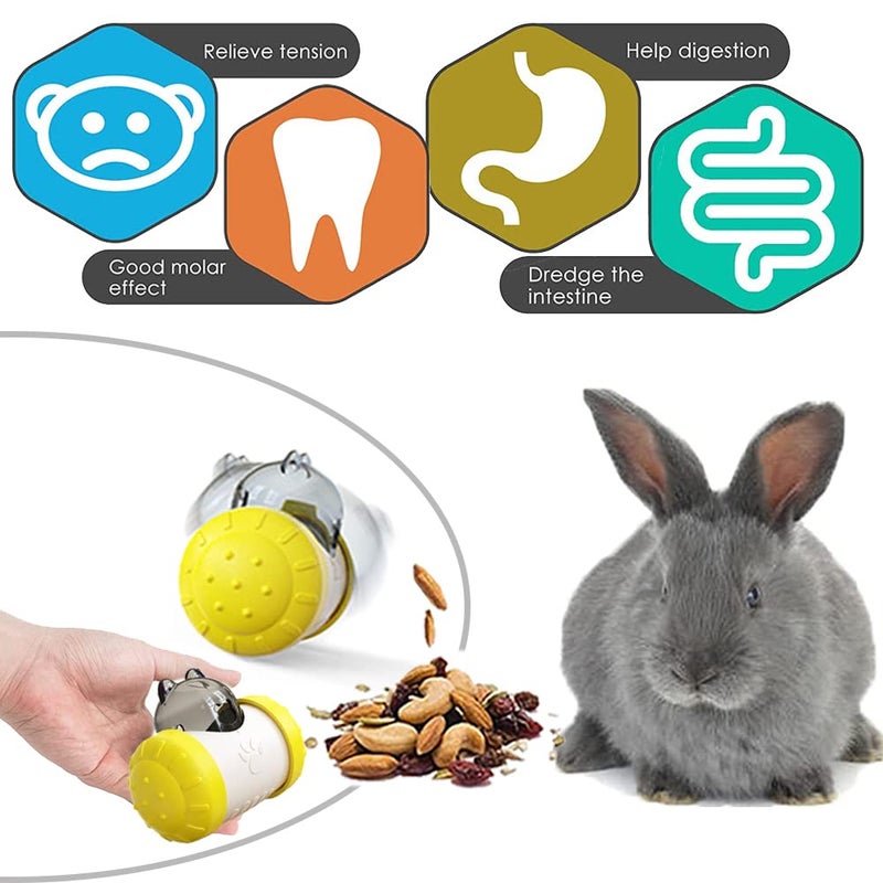 Dbeans Flourithing Rabbit Interactive Treat Ball, Guine Pig Interactive Toy and Meal Dispenser, Helps regulate pet gastrointestinal problems, Improve Digestion and Fight Obesity, Can Use with Food or Treats - Image 5